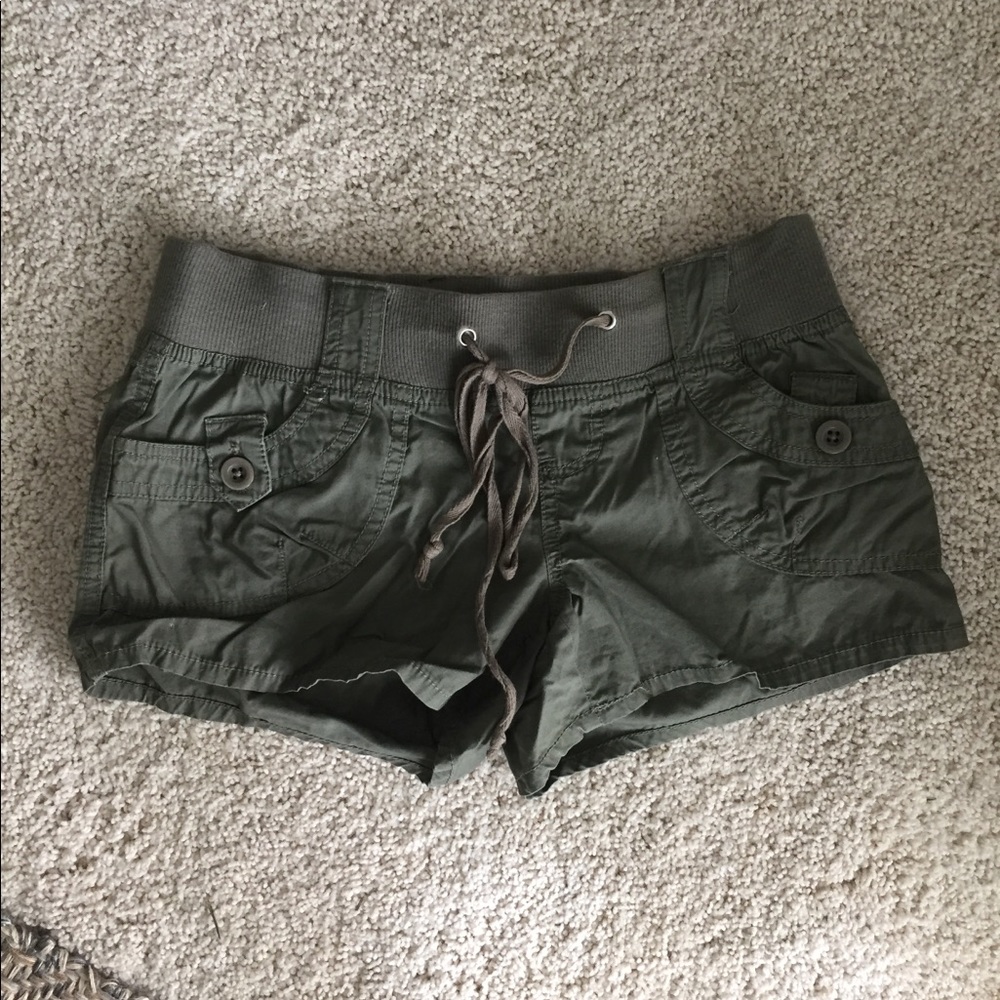 Olive green cargo shorts